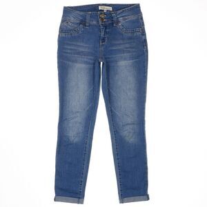 Royalty Jeans Womens 8 Skinny Ankle Cuffed Blue Denim Stretch Measures 27 x 26